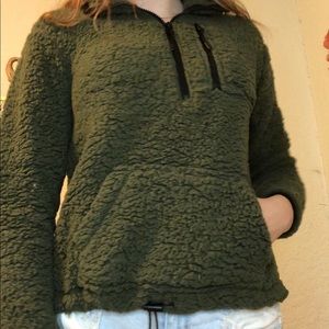 green cropped jacket